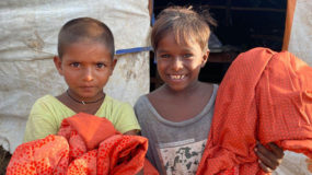 Blankets for the very young children in Dharamsala