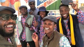 The volunteers of the Kids Soupkitchen in Katutura get super cool caps, vests and shirts